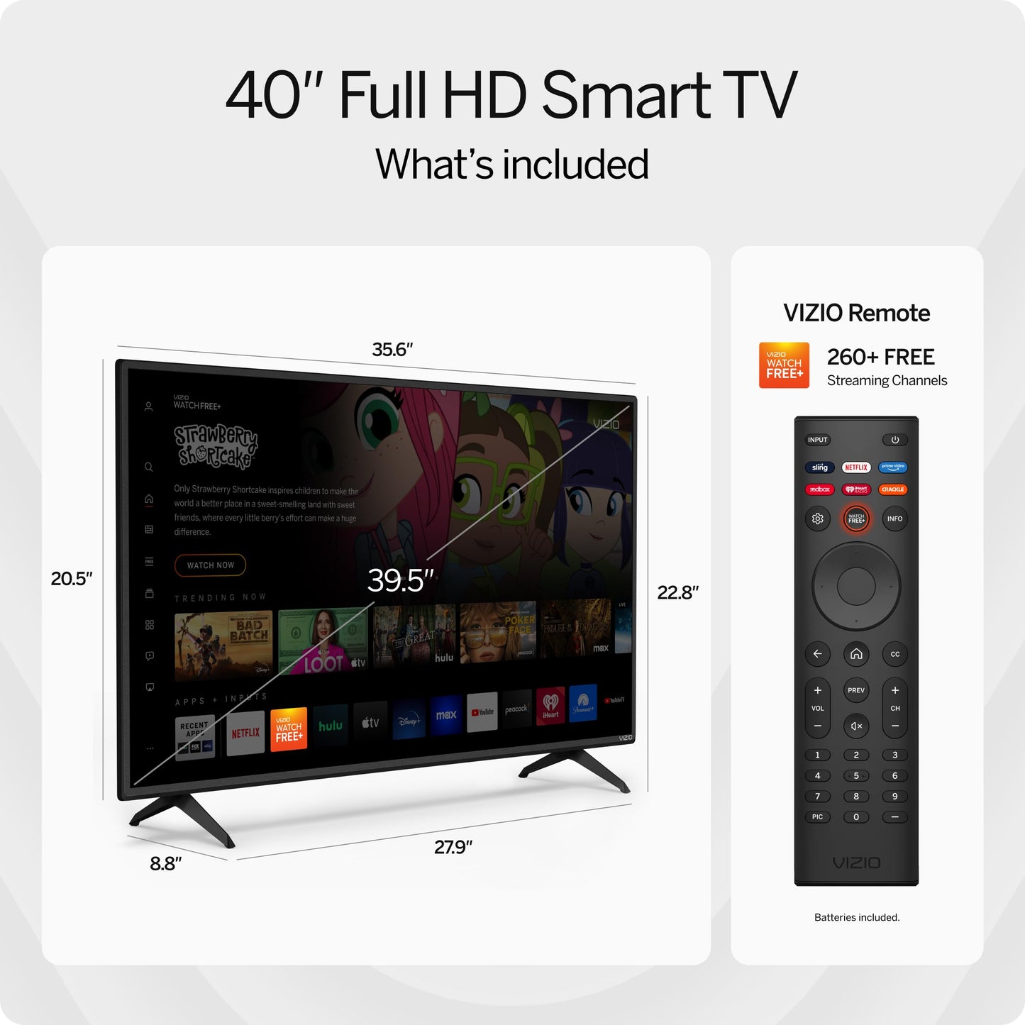 VIZIO 24-inch D-Series Full HD 1080p Smart TV with Apple AirPlay and Chromecast Built-in, Alexa Compatibility, D24f-J09, 2022 Model